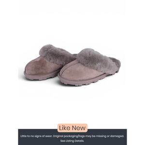 Kirkland Faux Fur Slide Slippers Grey Women's Size 6